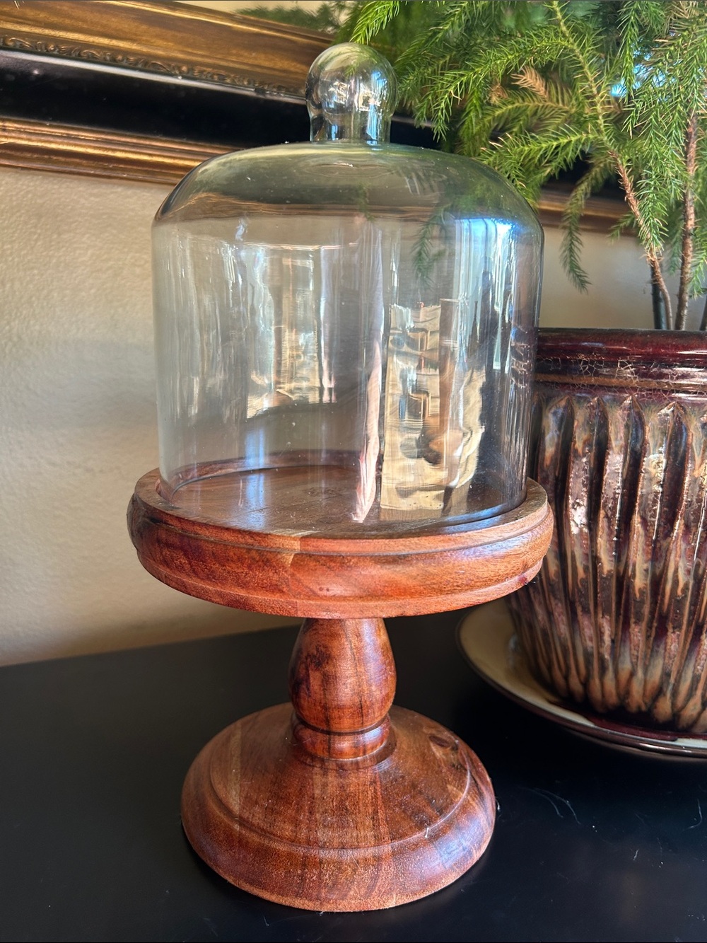 Tall Cake Cupcake Pedestal Stand Glass Dome. - Picture 2 of 9
